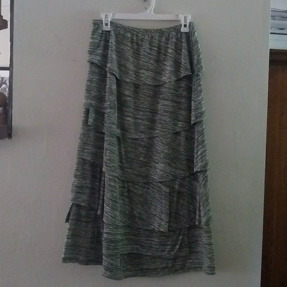 Sage/Light Green Multilayered Skirt